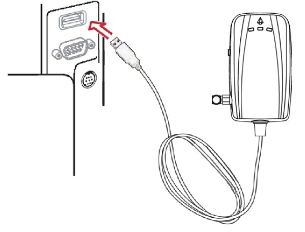 民德无线扫描器安装带USB电缆线基座的方法